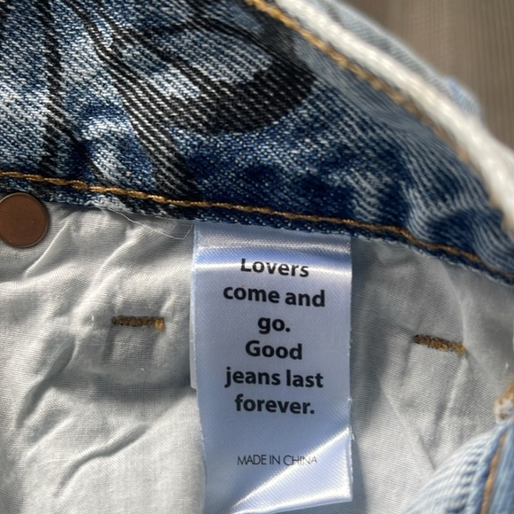 Pacsun - high rise straight medium wash with butterfly print - button fly - 25 - Picture 6 of 6